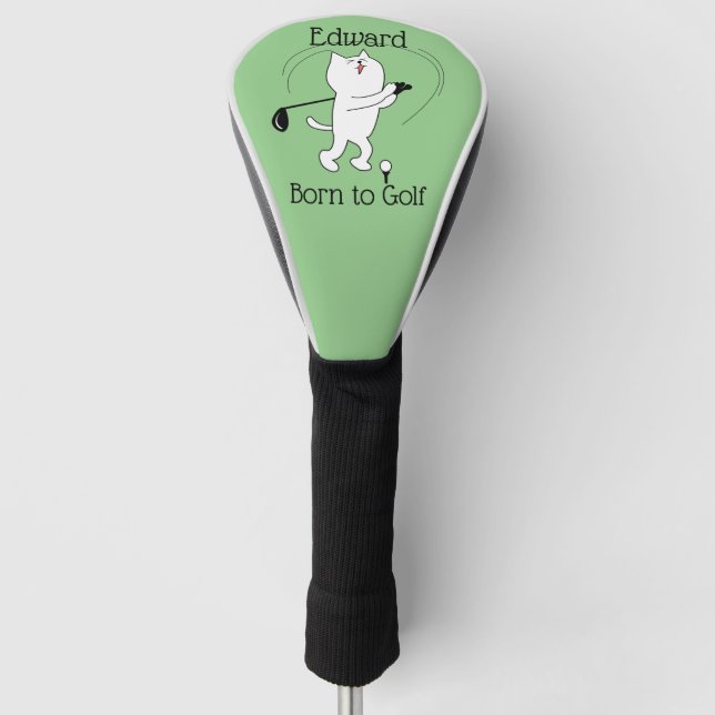 Funda Para Palo De Golf Gato nacido en el golf (Anverso)