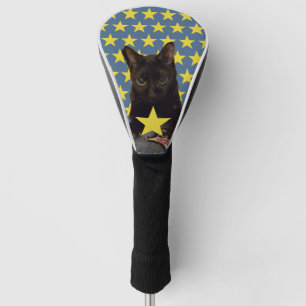Funda Para Palo De Golf Gato negro afortunado w/Stars