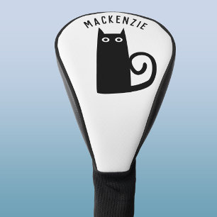 Funda Para Palo De Golf Gato Negro Divertido Personalizado
