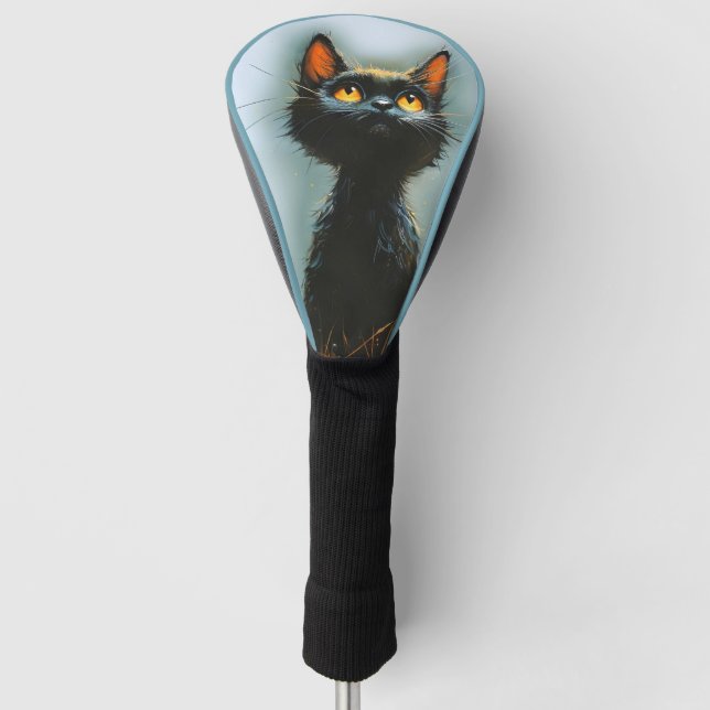 Funda Para Palo De Golf Gato negro encantado (Anverso)
