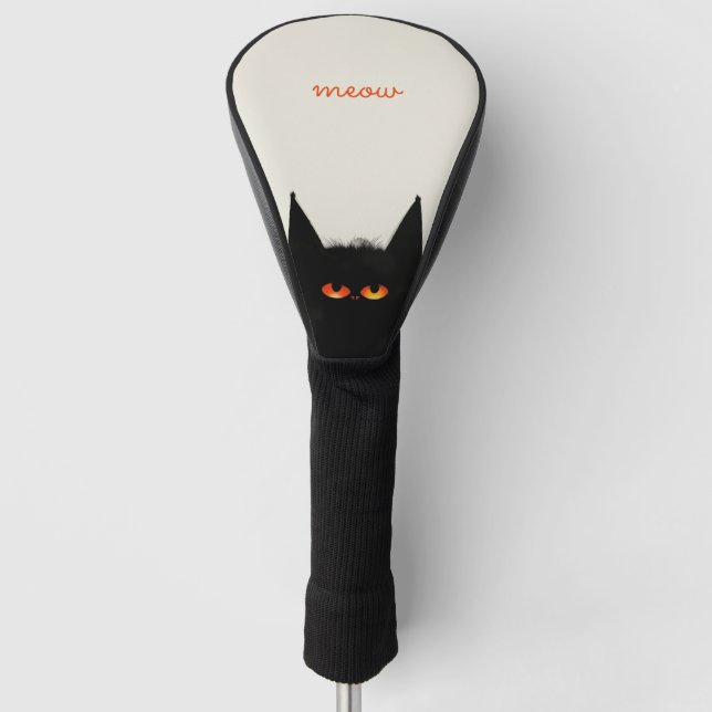 Funda Para Palo De Golf Gato negro gruñón (Anverso)