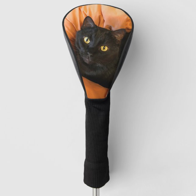 Funda Para Palo De Golf Gato negro lindo (Anverso)