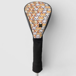 Funda Para Palo De Golf Gato negro lindo en gatos naranjas mascota Patrón 