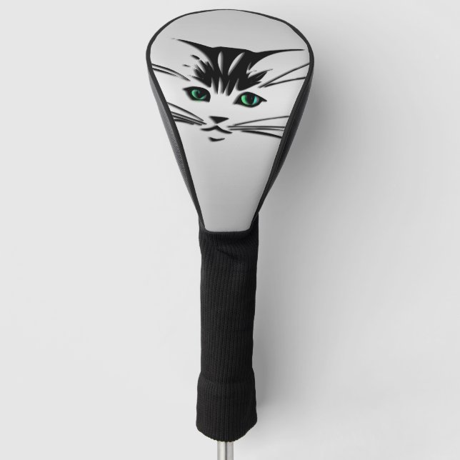 Funda Para Palo De Golf Gato Ojo Verde (Anverso)