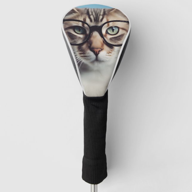 Funda Para Palo De Golf Gato vistiendo gafas (Anverso)