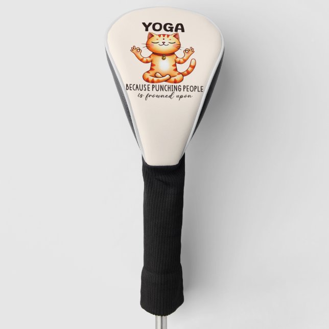 Funda Para Palo De Golf Gato Yoga Pose - Gracioso Yoga (Anverso)