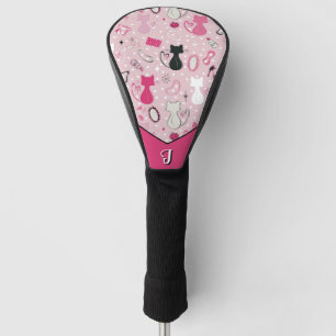 Funda Para Palo De Golf Gatos De Corazón Rosa De Mediano Siglo