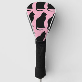 Funda Para Palo De Golf Gatos negros en rosa