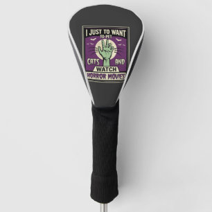 Funda Para Palo De Golf Gatos y películas de terror Diseño de Halloween
