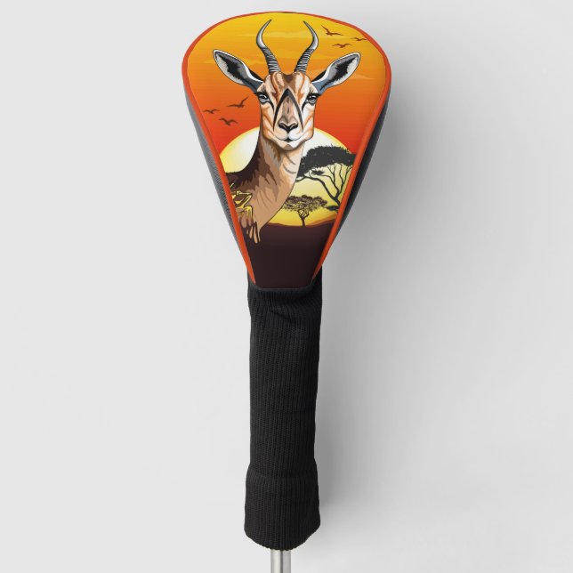 Funda Para Palo De Golf Gazelle Animal salvaje Antelope africano (Anverso)