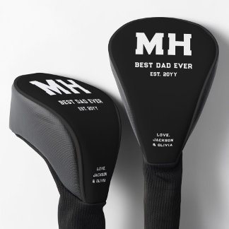 Funda Para Palo De Golf Genial Monograma Moderno de Negro y Blanco Mejor P