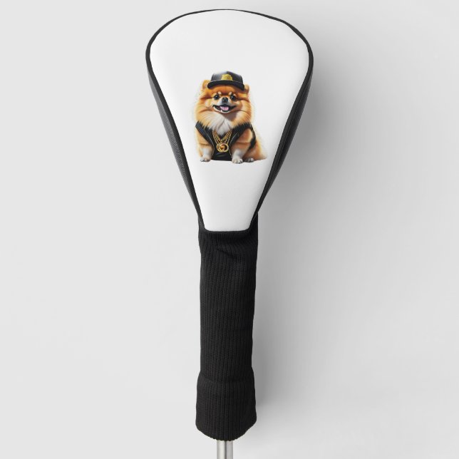 Funda Para Palo De Golf Geometric Husky Face Modern Art Design (Anverso)