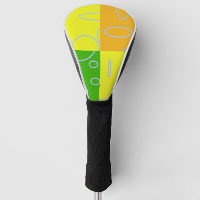 Funda Para Palo De Golf Geométrica del Naranja verde amarillo cuatro y div (Anverso)