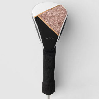 Funda Para Palo De Golf Geométrico del Purpurina Rosa