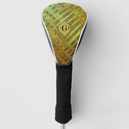 Funda Para Palo De Golf Geométrico rayado asimétrico verde
