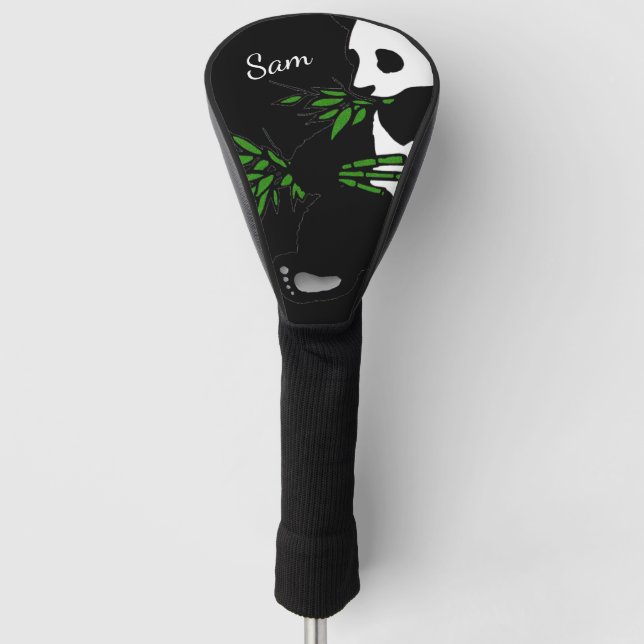 Funda Para Palo De Golf Giant Panda come Bamboo negro (Anverso)