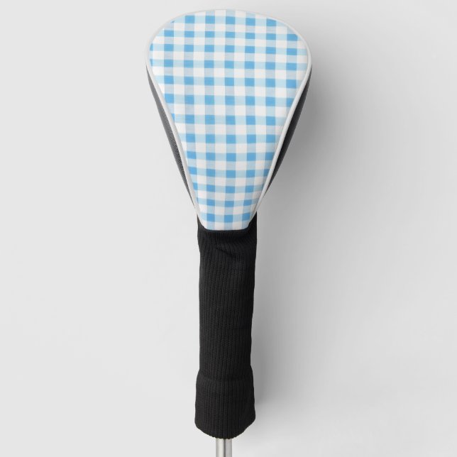 Funda Para Palo De Golf Gingham azul bebé (Anverso)
