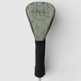 Funda Para Palo De Golf Girafa de oro sobre la cubierta de la cabeza de   