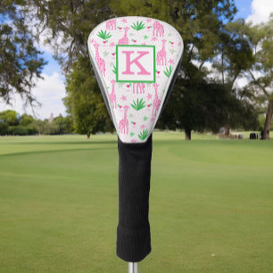 Funda Para Palo De Golf Girafa rosa precoz Monograma cosmopolita