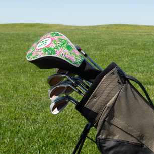 Funda Para Palo De Golf Girafas premidas monograma verde rosado