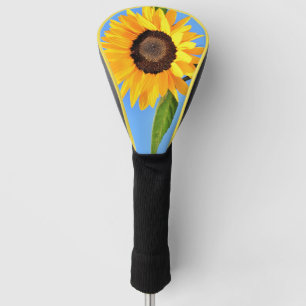 Funda Para Palo De Golf Girasol amarillo contra el sol en el cielo azul -
