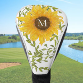 Funda Para Palo De Golf Girasoles Amarillos Floral monograma personalizado