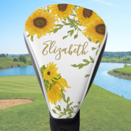 Funda Para Palo De Golf Girasoles Amarillos Florales nombre personalizado 