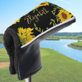 Funda Para Palo De Golf Girasoles Amarillos Florales nombre personalizado 