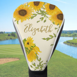 Funda Para Palo De Golf Girasoles Amarillos Flores nombre personalizado se