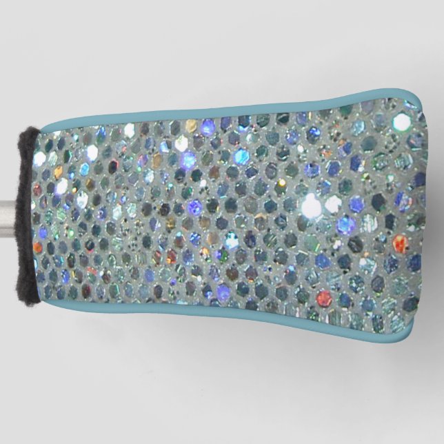 Funda Para Palo De Golf Glitzy Sparkly Silver Purpurina Bling (Anverso)