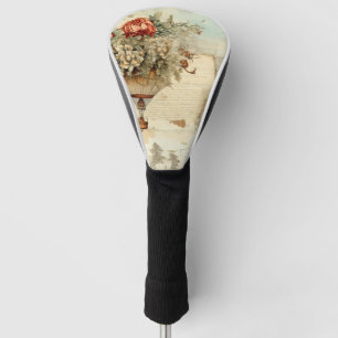 Funda Para Palo De Golf Globo de aire caliente de época en un paisaje sere