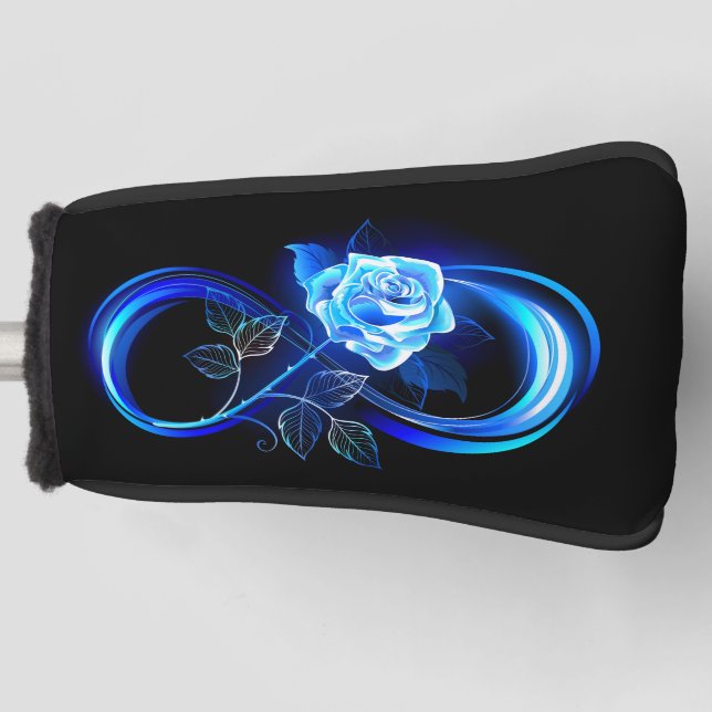 Funda Para Palo De Golf Glowing infinity with blue rose (Anverso)