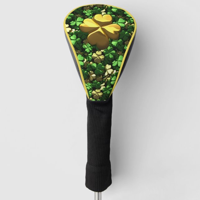 Funda Para Palo De Golf Gold Heart Shamrock (Anverso)