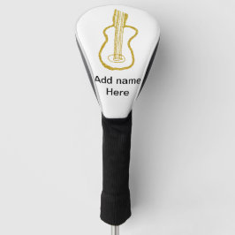 Funda Para Palo De Golf Golden glitter acoustic guitar add name doodle 