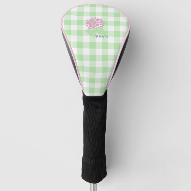 Funda Para Palo De Golf Golf Head Cover Green gingham (Anverso)