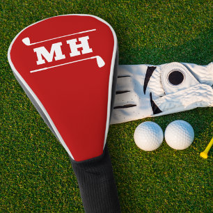 Funda Para Palo De Golf Golf Iniciales Clásico Elegante Atlético Negrita R