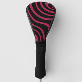 Funda Para Palo De Golf Golf Psicodélico Ondulado de Rojo Carmesí y Negro