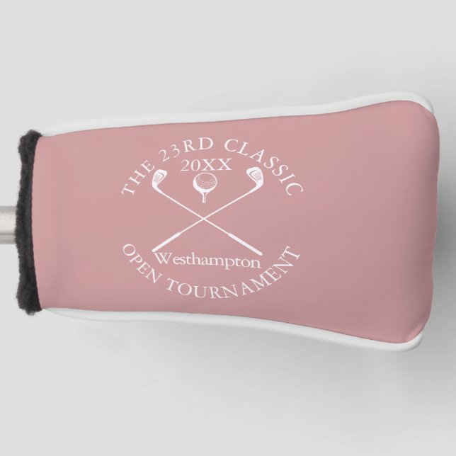 Funda Para Palo De Golf Golf Tournament Classic Event Dusty Rose Pink (Anverso)