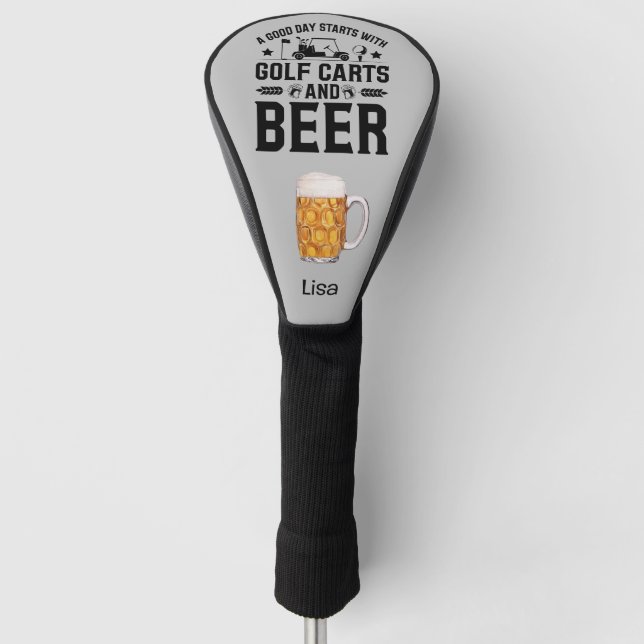 Funda Para Palo De Golf Golf y cerveza para golfer (Anverso)