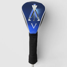 FUNDA PARA PALO DE GOLF GOLFER AZUL ESTILIZADO, JUGADOR DE GOLF MONOGRAM