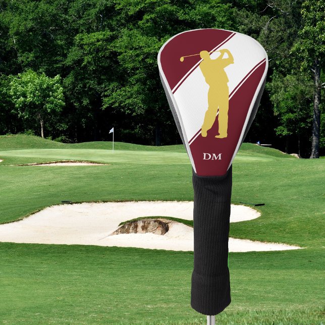 Funda Para Palo De Golf Golfer de oro en blanco marrón (Subido por el creador)