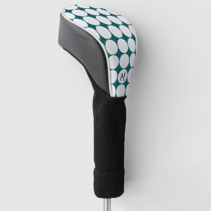 Funda Para Palo De Golf Golfer INITIAL Moderno Blue Green Golf Balls Fun
