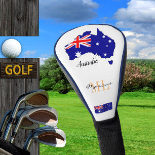 Funda Para Palo De Golf Golfing Australia, mapa, bandera australiana / aus