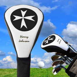 Funda Para Palo De Golf Golfing Malta, bandera y cruz maltesa monogramada