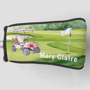 Funda Para Palo De Golf Golfista con carrito de golf  el campo de golf acu