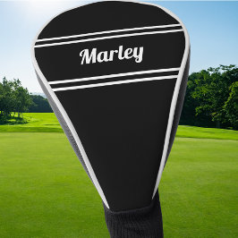 Funda Para Palo De Golf Golfista moderno negro con monograma de moda perso