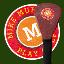 golfista monograma rojizo