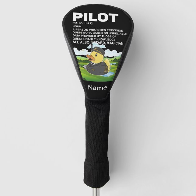 Funda Para Palo De Golf Golfista piloto de la industria de la aviación en  (Anverso)