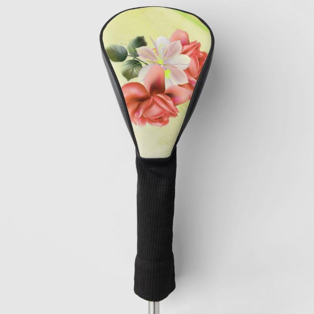 Funda Para Palo De Golf Gorge Peach Flores Jóvenes Verdes (Anverso)