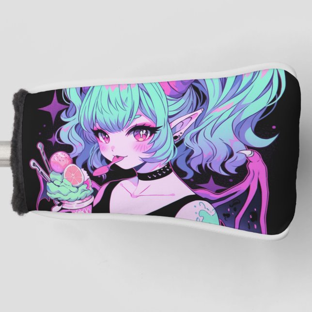 Funda Para Palo De Golf Gótico Kawaii Pastel Pequeño Demonio Koakuma Anime (Anverso)